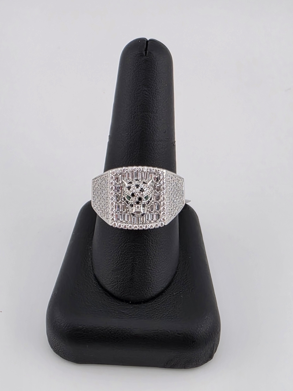 Sterling Silver 925 Pavé Panther Ring in Silver
